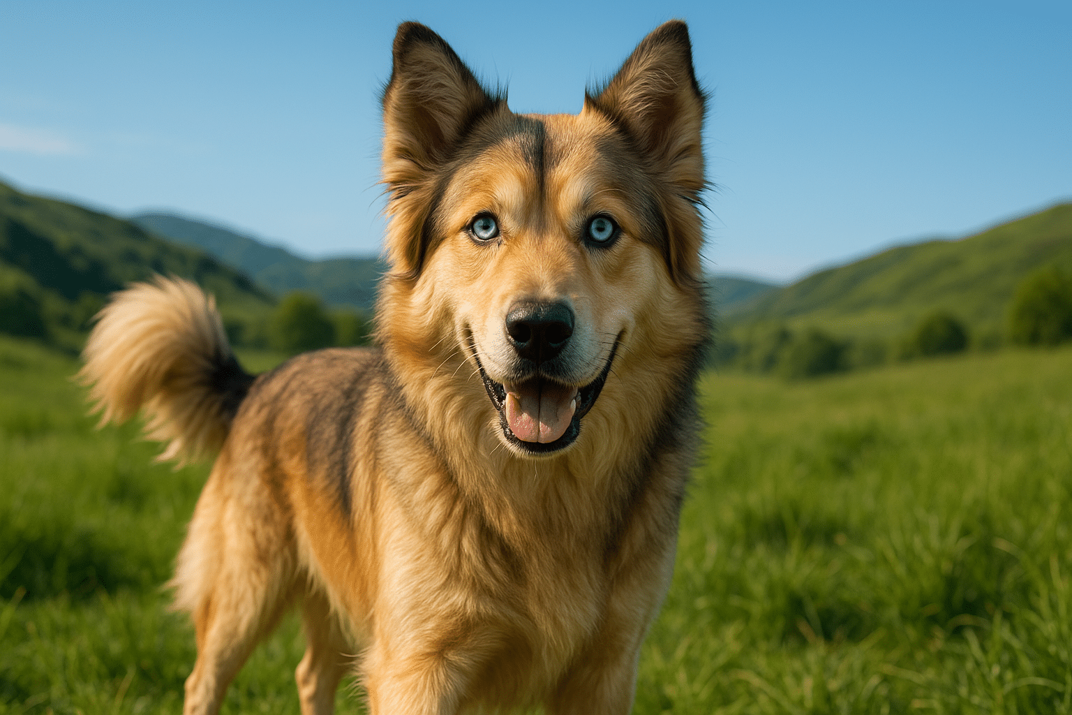 chien croisé husky golden retriever